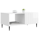 Sofabord Hvid højglans 90 x 50 x 40 cm Konstrueret træ