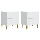 Natskab med skuffe 2 pcs Hvid 43 x 34,5 x 48 cm Konstrueret træ