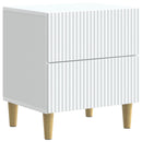 Natskab med skuffe 2 pcs Hvid 43 x 34,5 x 48 cm Konstrueret træ