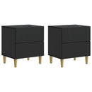 Natskab med skuffe 2 pcs Sort 43 x 34,5 x 48 cm Konstrueret træ