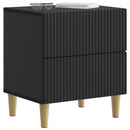 Natskab med skuffe 2 pcs Sort 43 x 34,5 x 48 cm Konstrueret træ