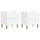 Natskab 2 pcs Hvid højglans 43 x 34,5 x 48 cm Konstrueret træ