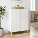 Sideboard Hvid højglans 66 x 34,5 x 90 cm Konstrueret træ
