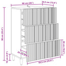Skuffeskab Sonoma-eg 66 x 34,5 x 90 cm Konstrueret træ