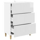 Skuffeskab Hvid højglans 66 x 34,5 x 90 cm Konstrueret træ