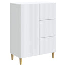 Sideboard med skuffe Hvid 66 x 34,5 x 90 cm Konstrueret træ