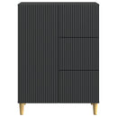 Sideboard med skuffe Sort 66 x 34,5 x 90 cm Konstrueret træ