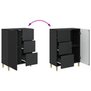 Sideboard med skuffe Sort 66 x 34,5 x 90 cm Konstrueret træ
