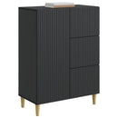 Sideboard med skuffe Sort 66 x 34,5 x 90 cm Konstrueret træ