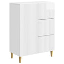 Sideboard Hvid højglans 66 x 34,5 x 90 cm Konstrueret træ