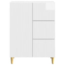 Sideboard Hvid højglans 66 x 34,5 x 90 cm Konstrueret træ