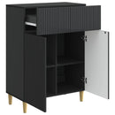 Sideboard med skuffe Sort 66 x 34,5 x 90 cm Konstrueret træ