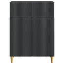 Sideboard med skuffe Sort 66 x 34,5 x 90 cm Konstrueret træ