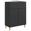 Sideboard med skuffe Sort 66 x 34,5 x 90 cm Konstrueret træ