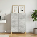 Sideboard med skuffe Betongrå 66 x 34,5 x 90 cm Konstrueret træ