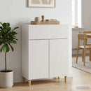 Sideboard Hvid højglans 66 x 34,5 x 90 cm Konstrueret træ