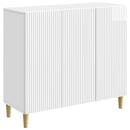 Sideboard Hvid højglans 89 x 34,5 x 80 cm Konstrueret træ