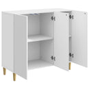 Sideboard Hvid højglans 89 x 34,5 x 80 cm Konstrueret træ