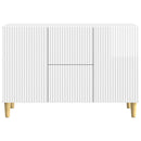 Sideboard Hvid højglans 89 x 34,5 x 60 cm Konstrueret træ