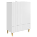 Sideboard med skuffe Hvid 66 x 34,5 x 95 cm Konstrueret træ