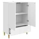 Sideboard med skuffe Hvid 66 x 34,5 x 95 cm Konstrueret træ