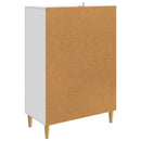 Sideboard med skuffe Hvid 66 x 34,5 x 95 cm Konstrueret træ