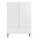 Sideboard med skuffe Hvid 66 x 34,5 x 95 cm Konstrueret træ