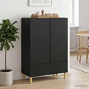 Sideboard med skuffe Sort 66 x 34,5 x 95 cm Konstrueret træ