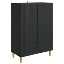 Sideboard med skuffe Sort 66 x 34,5 x 95 cm Konstrueret træ