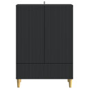 Sideboard med skuffe Sort 66 x 34,5 x 95 cm Konstrueret træ