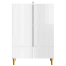 Sideboard Hvid højglans 66 x 34,5 x 95 cm Konstrueret træ