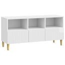 TV-skab Hvid højglans 102 x 34,5 x 50 cm Konstrueret træ