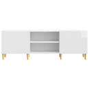 TV-skab Hvid højglans 150 x 31 x 50 cm Konstrueret træ