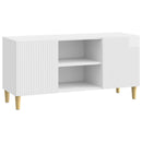 TV-skab Hvid højglans 102 x 34,5 x 50 cm Konstrueret træ