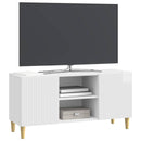 TV-skab Hvid højglans 102 x 34,5 x 50 cm Konstrueret træ