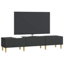 TV-skab med skuffe Sort 147 x 34,5 x 30 cm Konstrueret træ