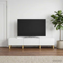 TV-skab Hvid højglans 147 x 34,5 x 30 cm Konstrueret træ