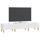 TV-skab Hvid højglans 147 x 34,5 x 30 cm Konstrueret træ