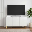 TV-skab Hvid højglans 99 x 34,5 x 50 cm Konstrueret træ