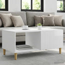 Sofabord Hvid højglans 90 x 50 x 40 cm Konstrueret træ
