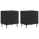 Natskab 2 pcs Sort 43 x 34,5 x 47,5 cm Konstrueret træ