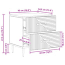 Natskab 2 pcs Røget eg 43 x 34,5 x 47,5 cm Konstrueret træ