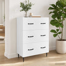 Skuffeskab Hvid 66 x 34,5 x 89,5 cm Konstrueret træ