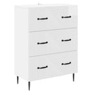 Skuffeskab Hvid højglans 66 x 34,5 x 89,5 cm Konstrueret træ