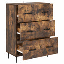 Skuffeskab 66 x 34,5 x 89,5 cm Konstrueret træ Røget eg