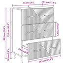 Skuffeskab Gammelt træ 66 x 34,5 x 89,5 cm Konstrueret træ