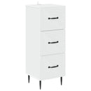 Skuffeskab Hvid 33 x 34,5 x 89,5 cm Konstrueret træ