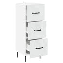 Skuffeskab Hvid 33 x 34,5 x 89,5 cm Konstrueret træ