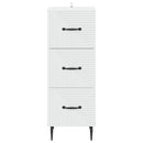 Skuffeskab Hvid 33 x 34,5 x 89,5 cm Konstrueret træ