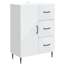 Sideboard med skuffe Hvid 66 x 34,5 x 89,5 cm Konstrueret træ